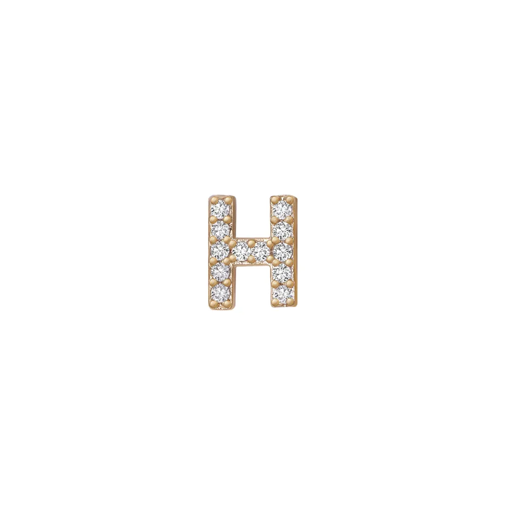 14k Skinny H Charm (yellow)