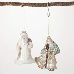 7.25"H and 7.5"H Sullivans Gold Santa Ornament - Set of 2, Multicolored Christmas Ornaments