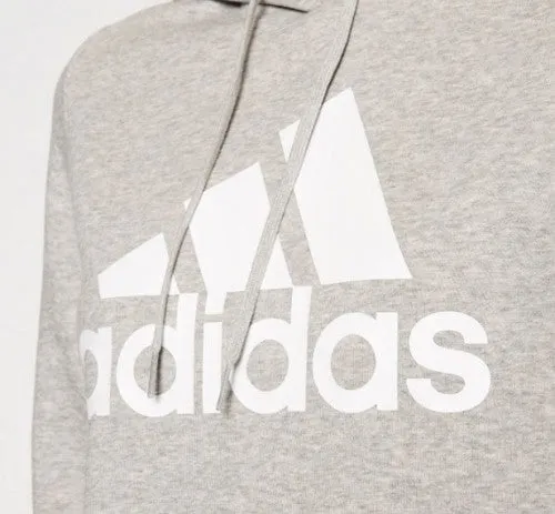 adidas ESS Logo Fleece Hoodies - Grey Heather/White