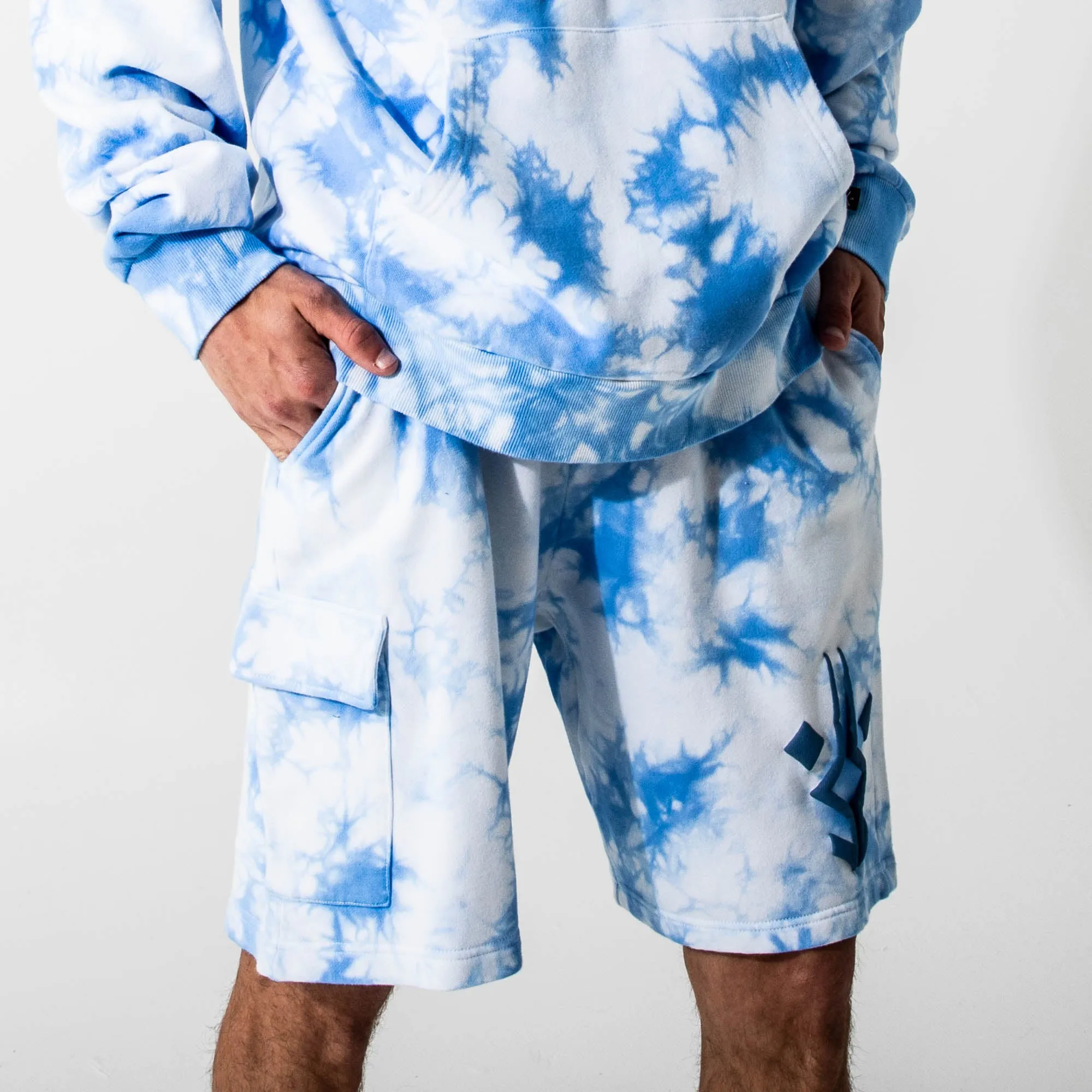 Ahsoka Blue Cloud Wash Hoodie & Shorts Lounge Set