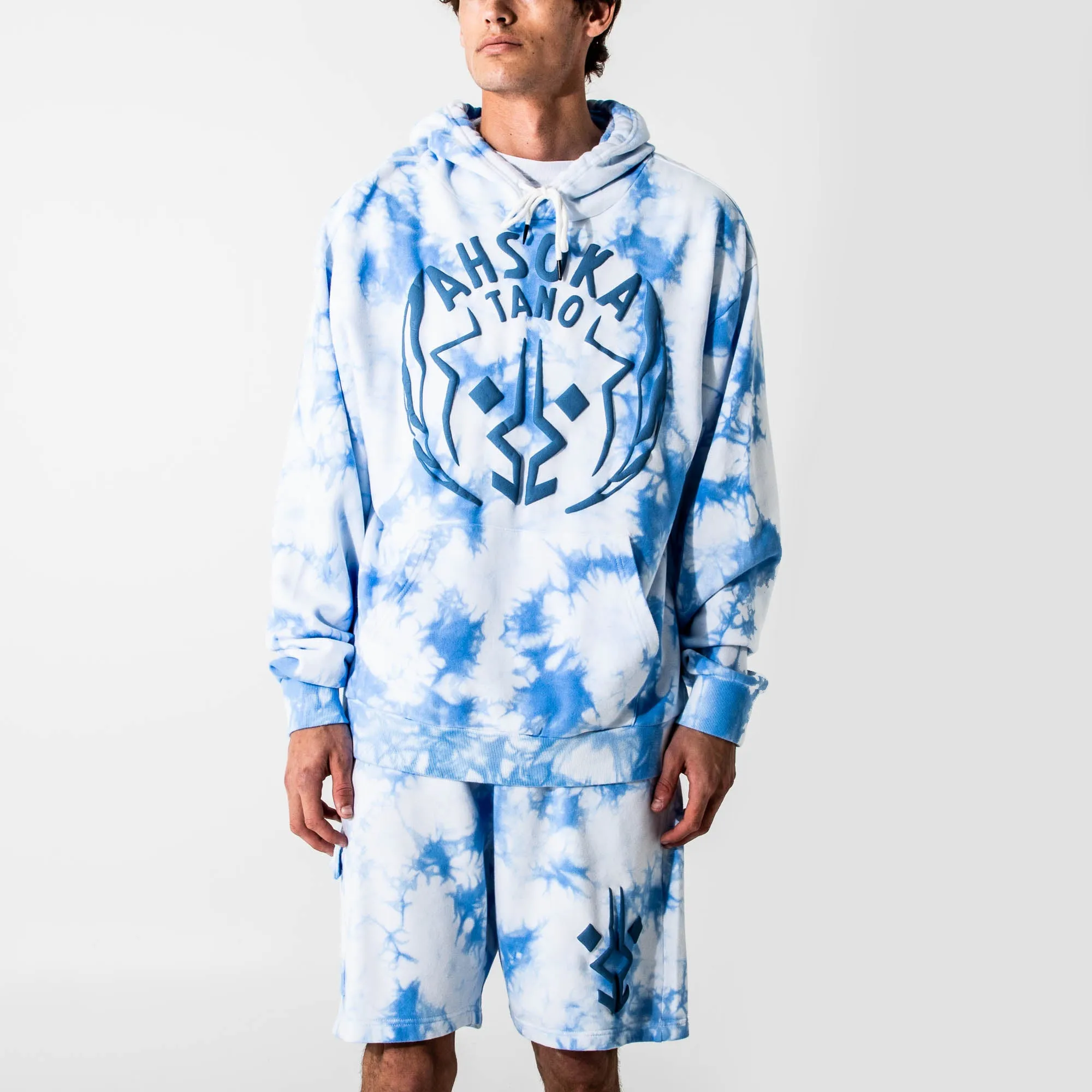 Ahsoka Blue Cloud Wash Hoodie & Shorts Lounge Set