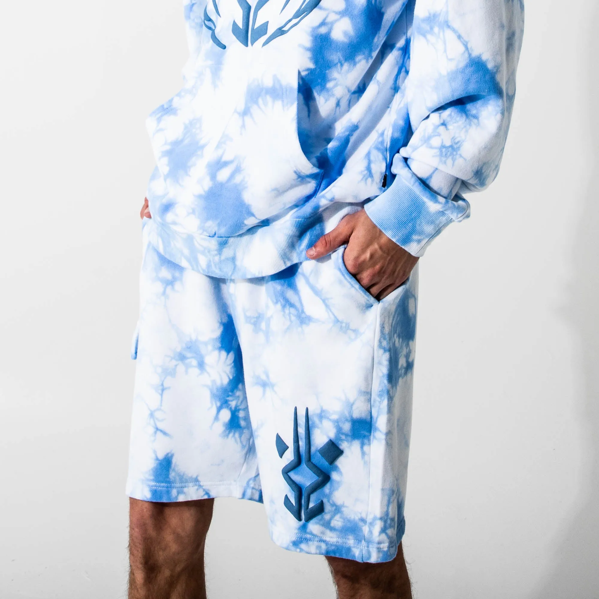 Ahsoka Blue Cloud Wash Hoodie & Shorts Lounge Set