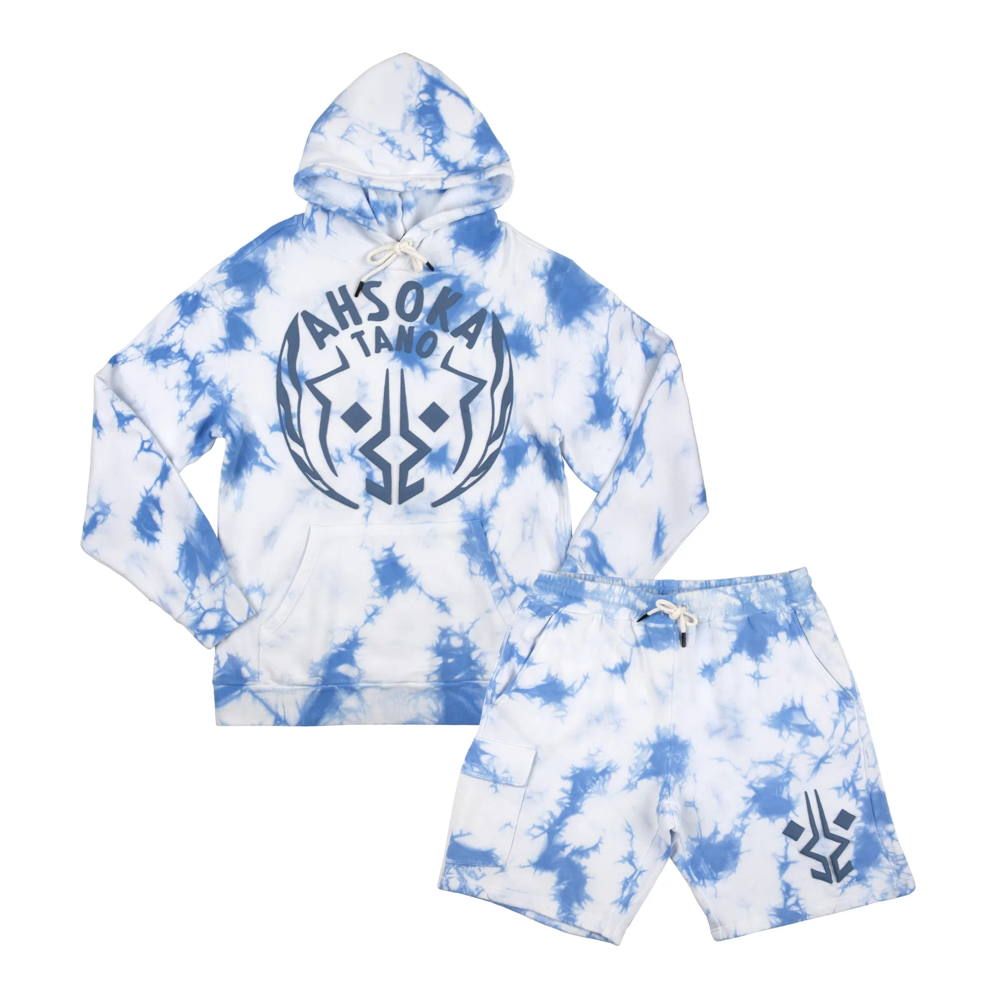 Ahsoka Blue Cloud Wash Hoodie & Shorts Lounge Set