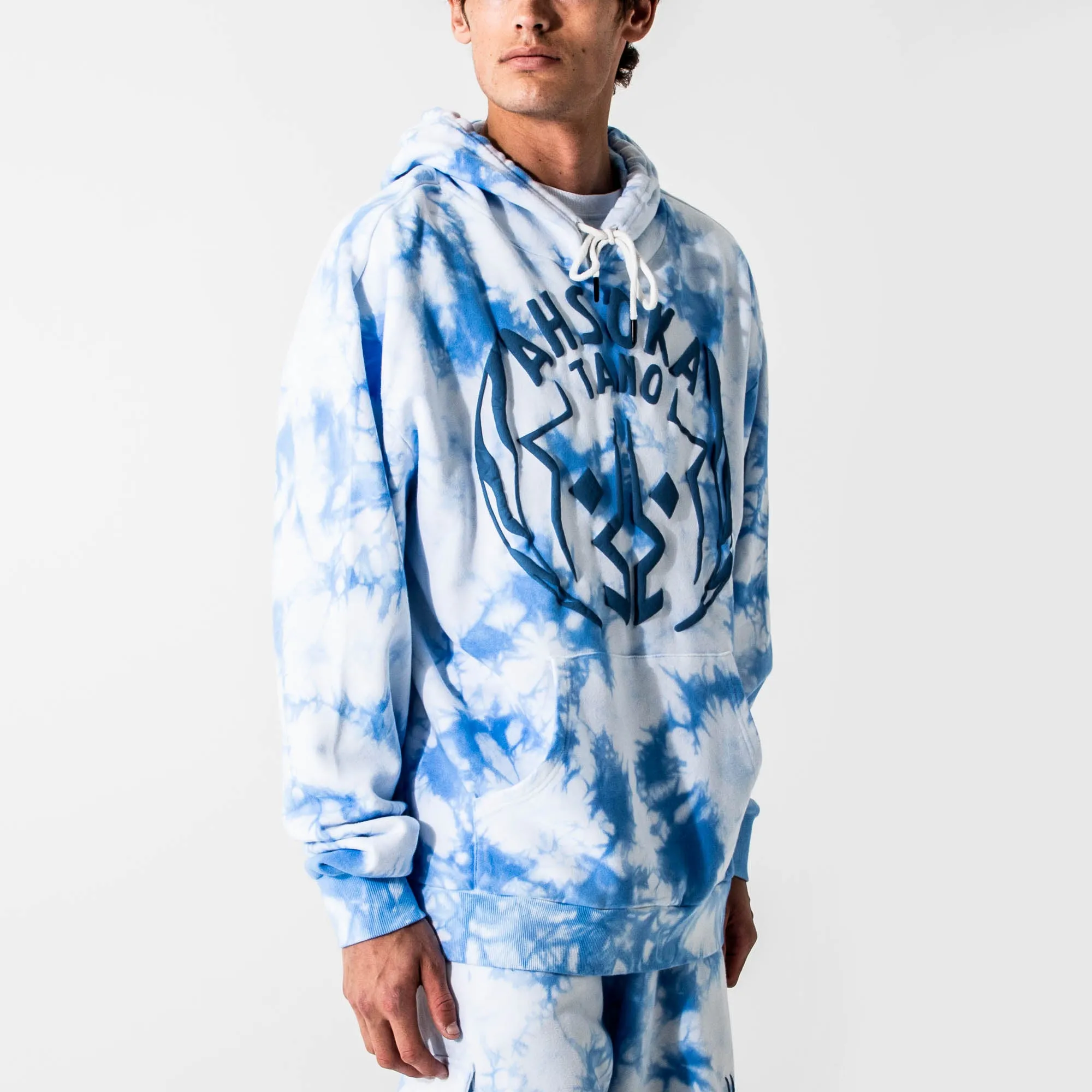 Ahsoka Blue Cloud Wash Hoodie & Shorts Lounge Set