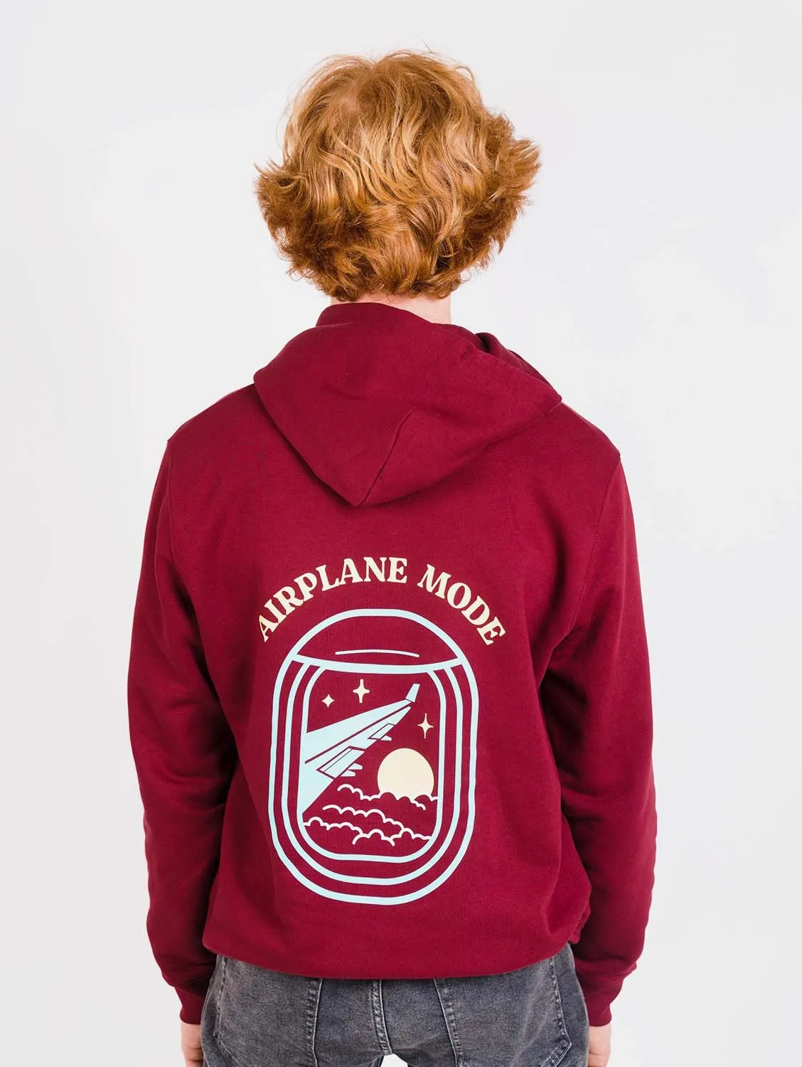 Airplane Unisex Organic Cotton Hoodie | Burgundy