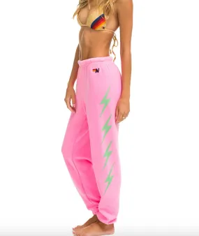 Aviator Nation Women Bolt Sweatpants Neon Pink/Mint