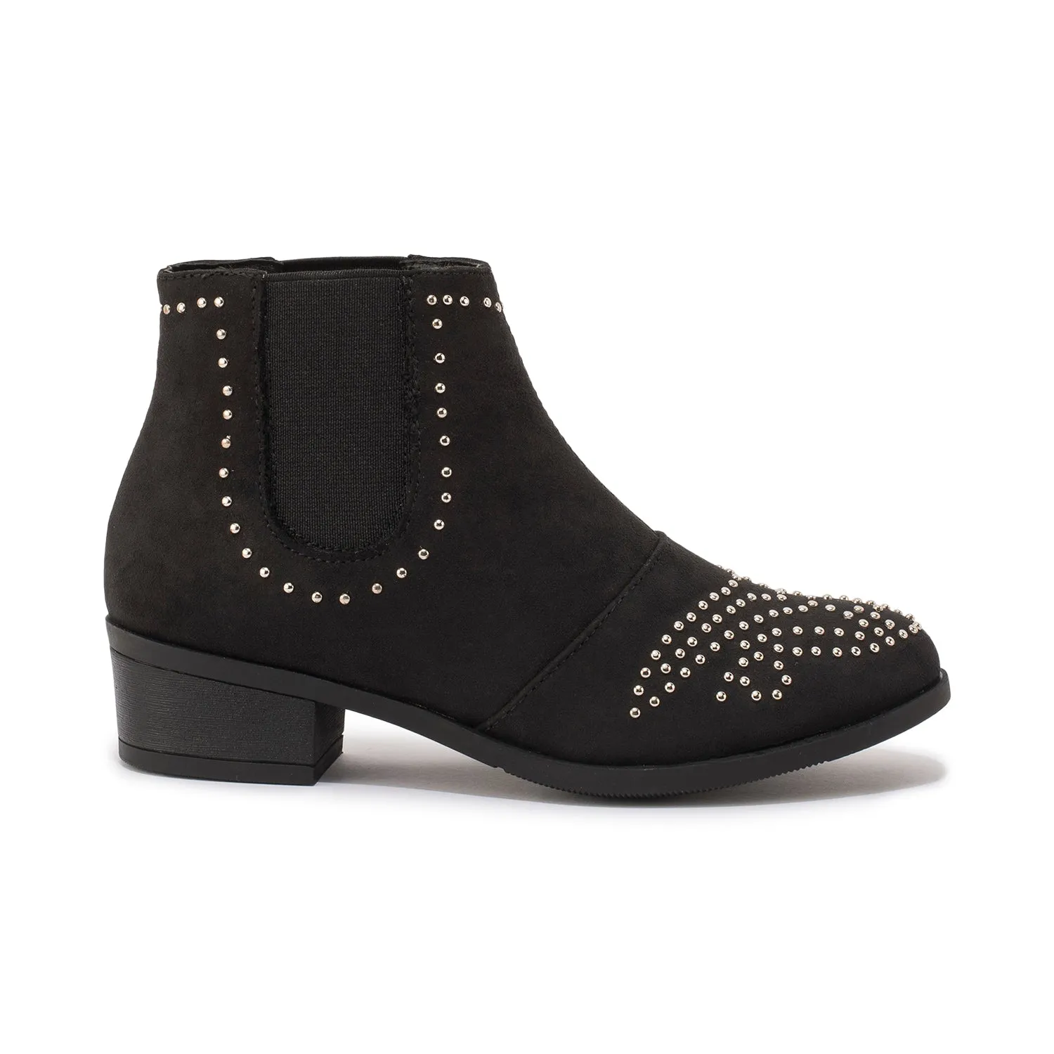 Black Chelsea Stud Detail Ankle Boot