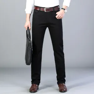 Black Jeans Men's 2023 New Slim Fit Skinny Autumn Fashion Brand Stretch Casual Spring and Autumn Business Trousers Men