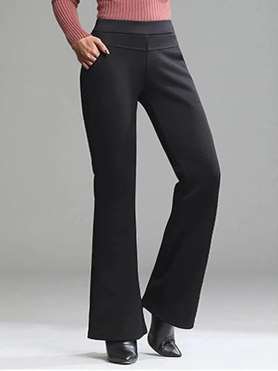 Black Mid Waist Bootcut Work Pants for Women - Available in S and M Sizes