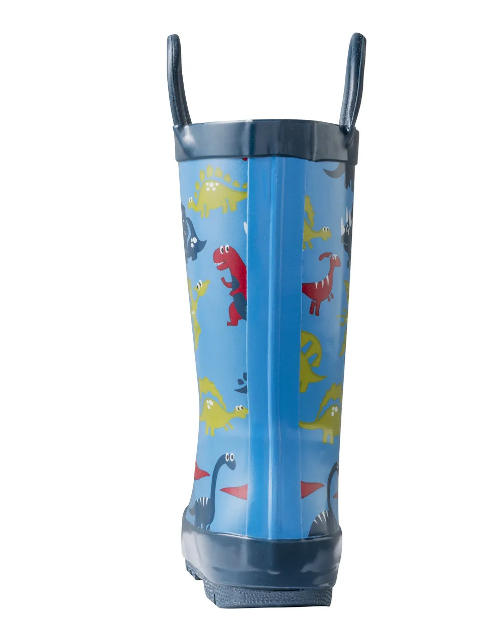 Blue Dinosaurs Loop Handle Rubber Rain Boots