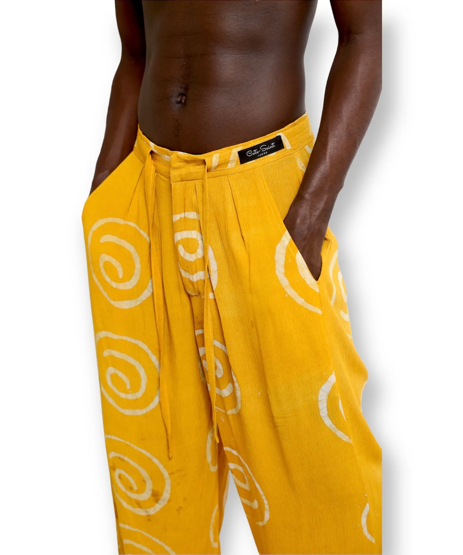 Branco Baggy Yellow Cotton Trouser