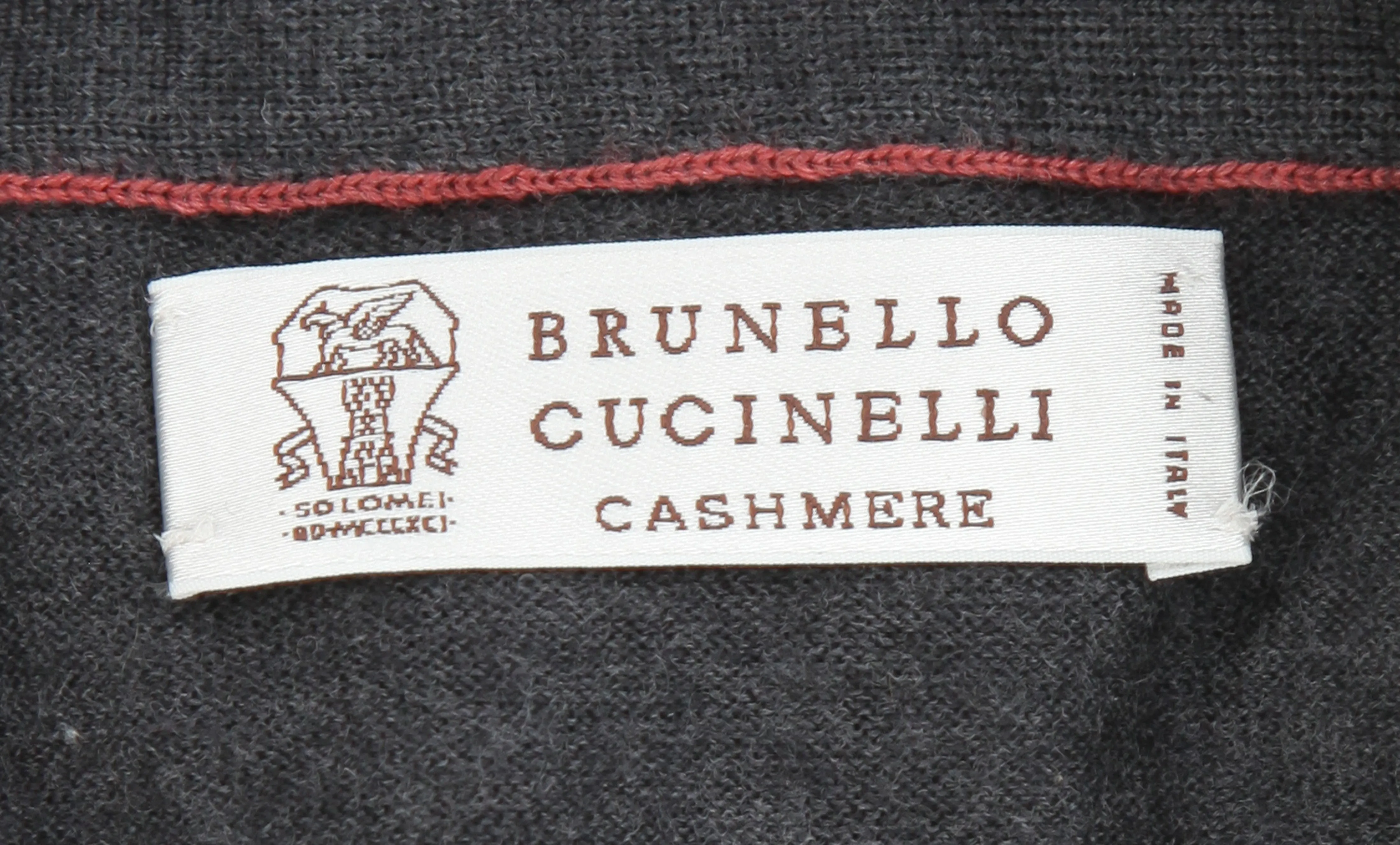 Brunello Cucinelli Dark Gray V-Neck Sweater