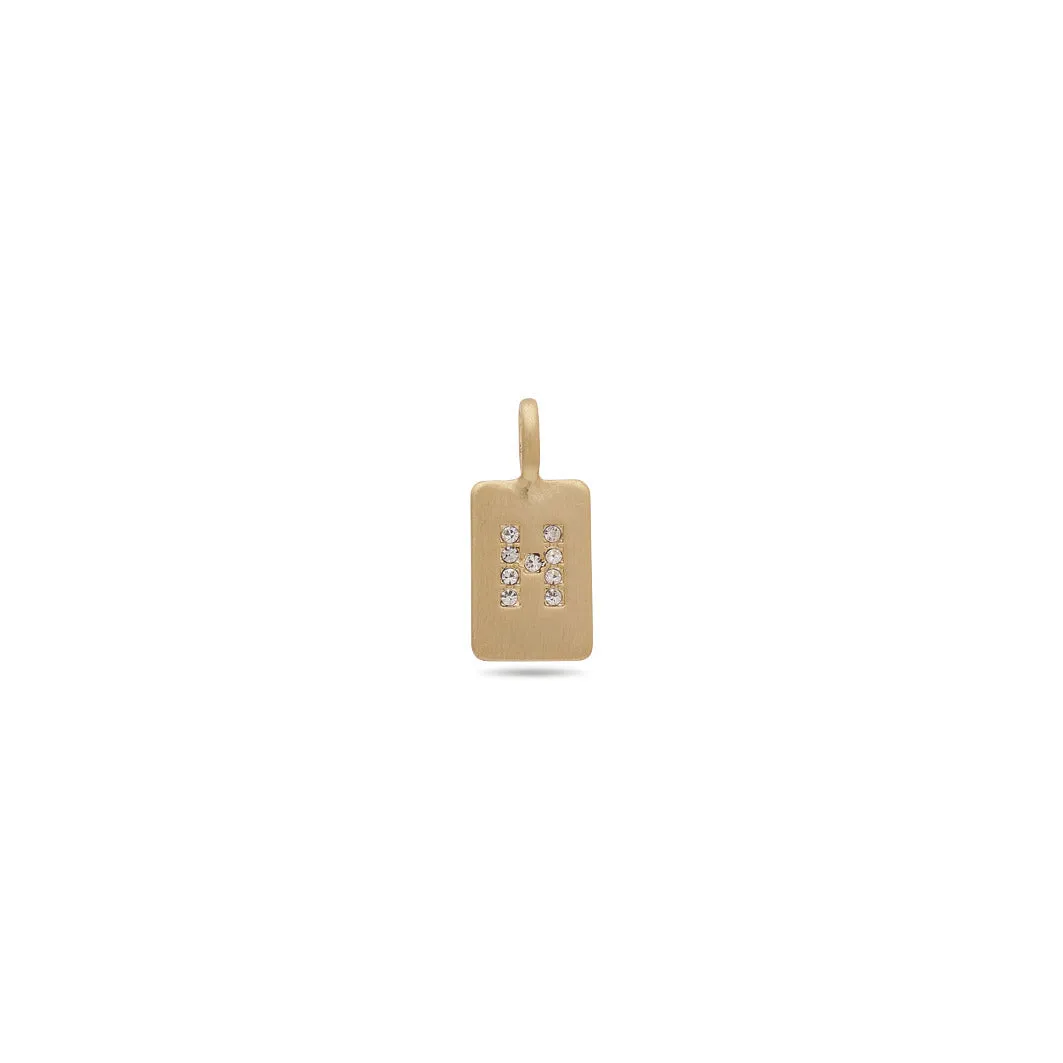 CHARM crystal H pendant, gold-plated