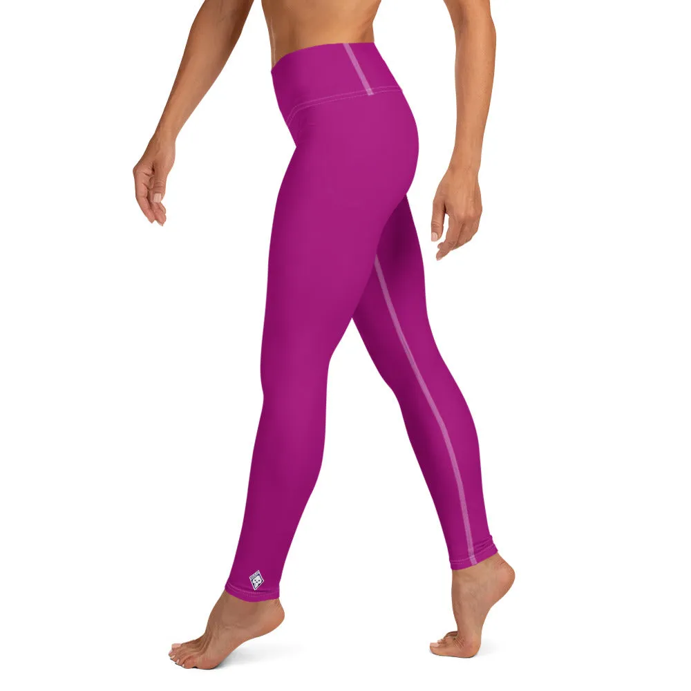 City Vibes: Solid Color Yoga Pants Leggings for Women - Fresh Eggplant