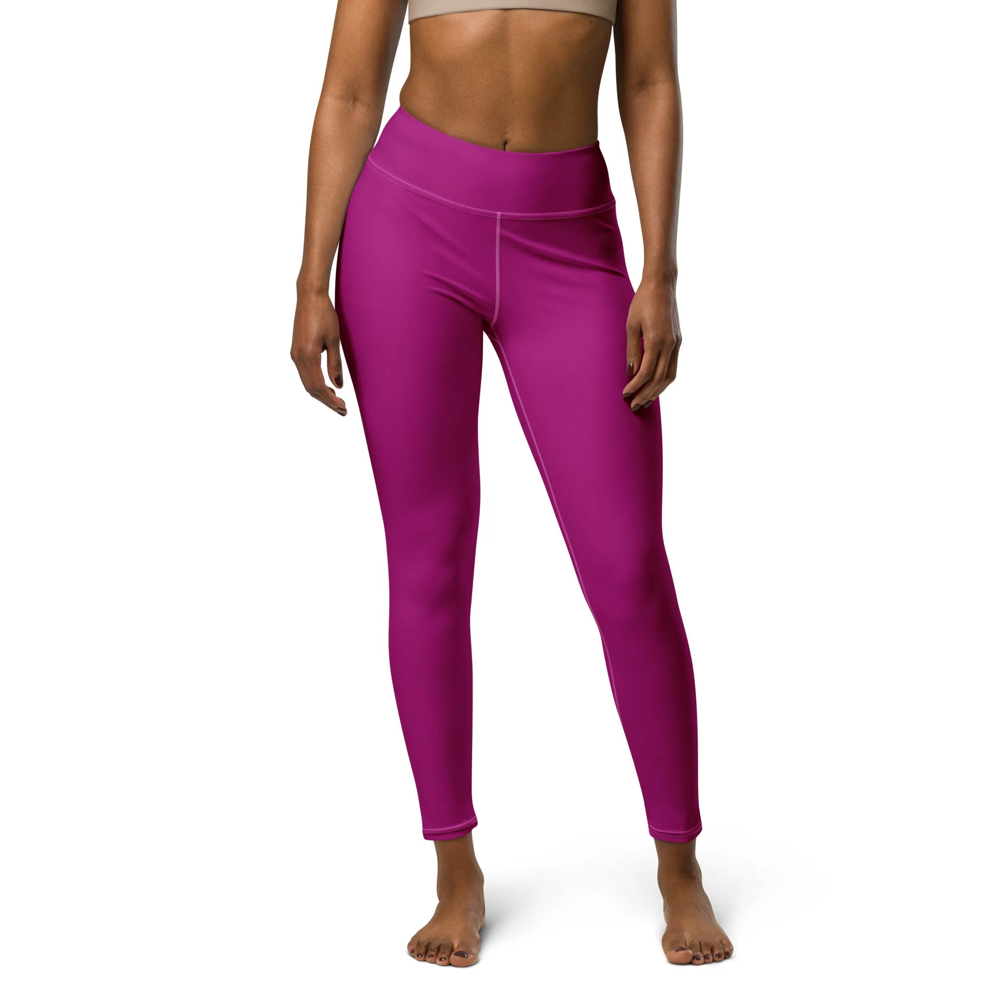 City Vibes: Solid Color Yoga Pants Leggings for Women - Fresh Eggplant