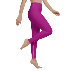 City Vibes: Solid Color Yoga Pants Leggings for Women - Fresh Eggplant