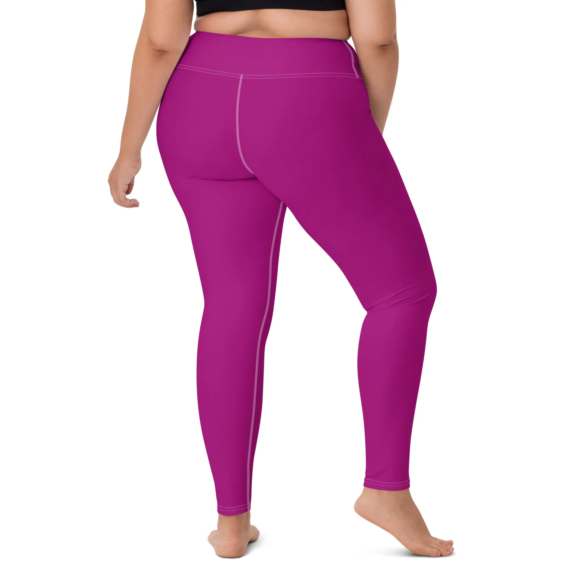 City Vibes: Solid Color Yoga Pants Leggings for Women - Fresh Eggplant