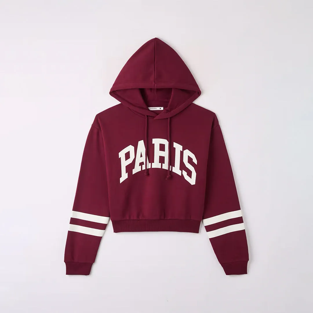 College-Style Lettering  Hooded Sweatshirt