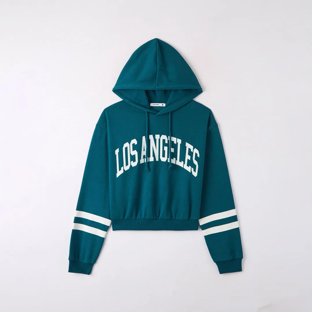 College-Style Lettering  Hooded Sweatshirt