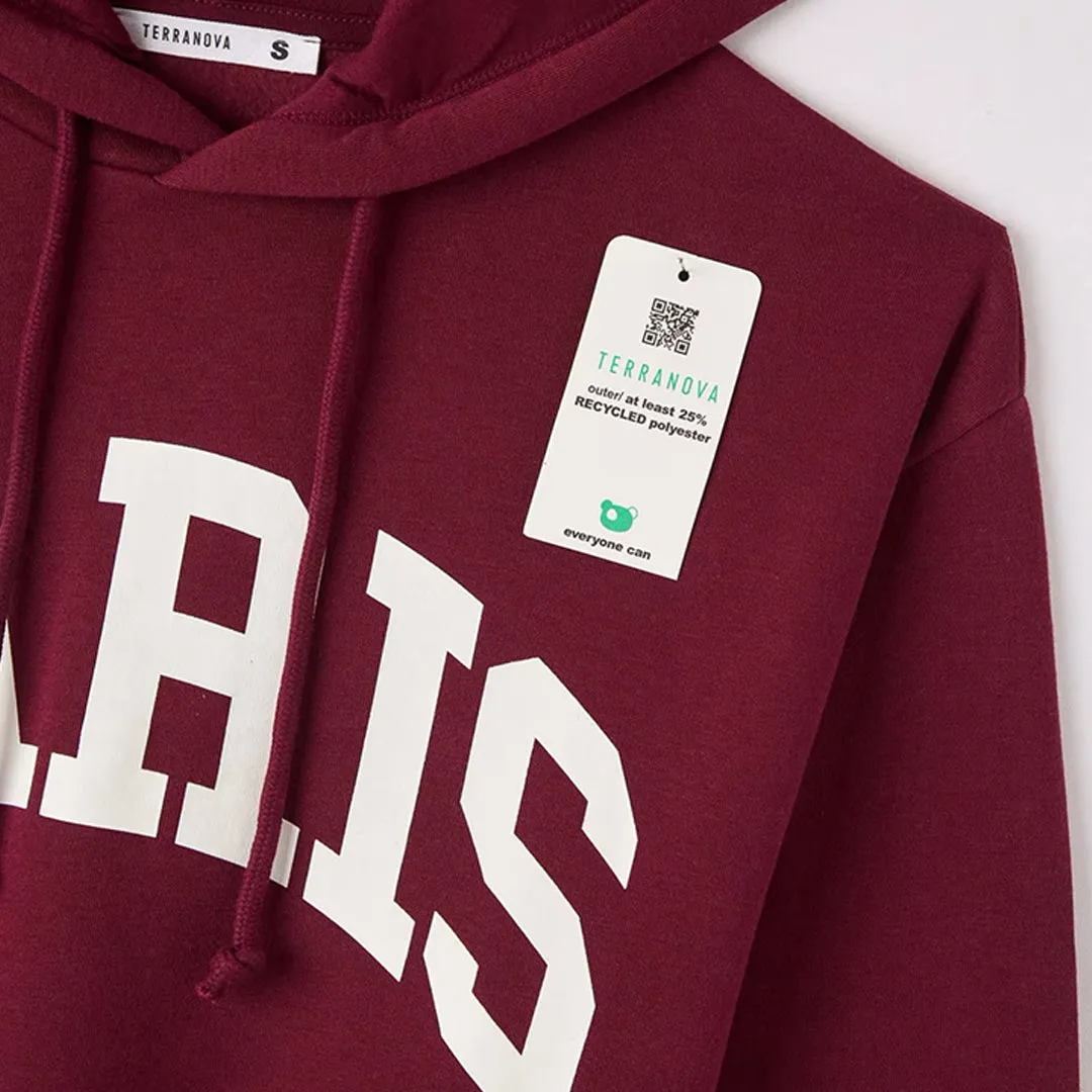 College-Style Lettering  Hooded Sweatshirt