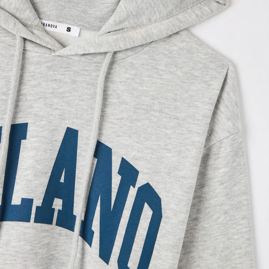 College-Style Lettering  Hooded Sweatshirt