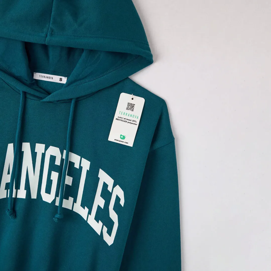 College-Style Lettering  Hooded Sweatshirt