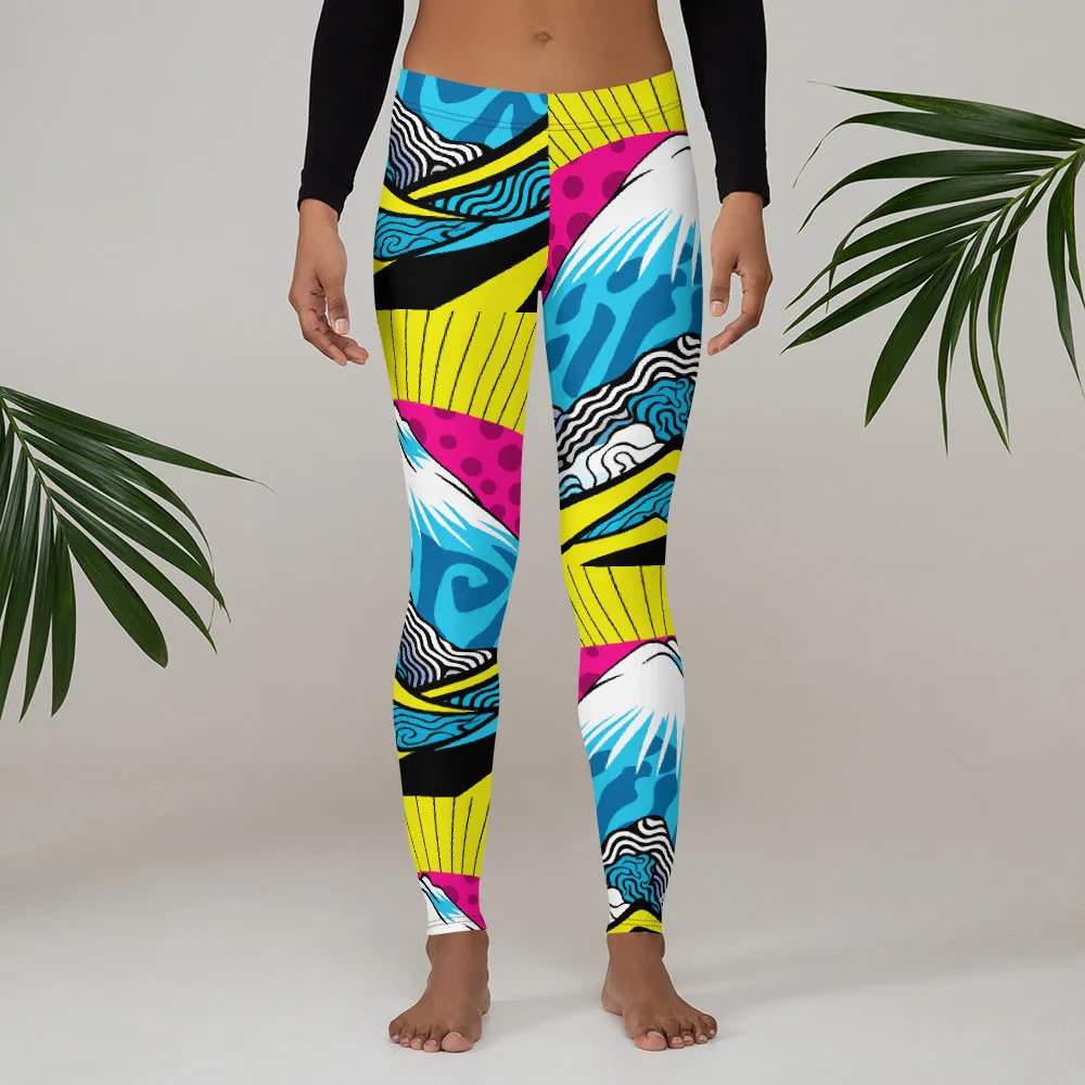 Colorful and Vibrant Roy Lichtenstein Mt Fuji Yoga Pants for Women 002