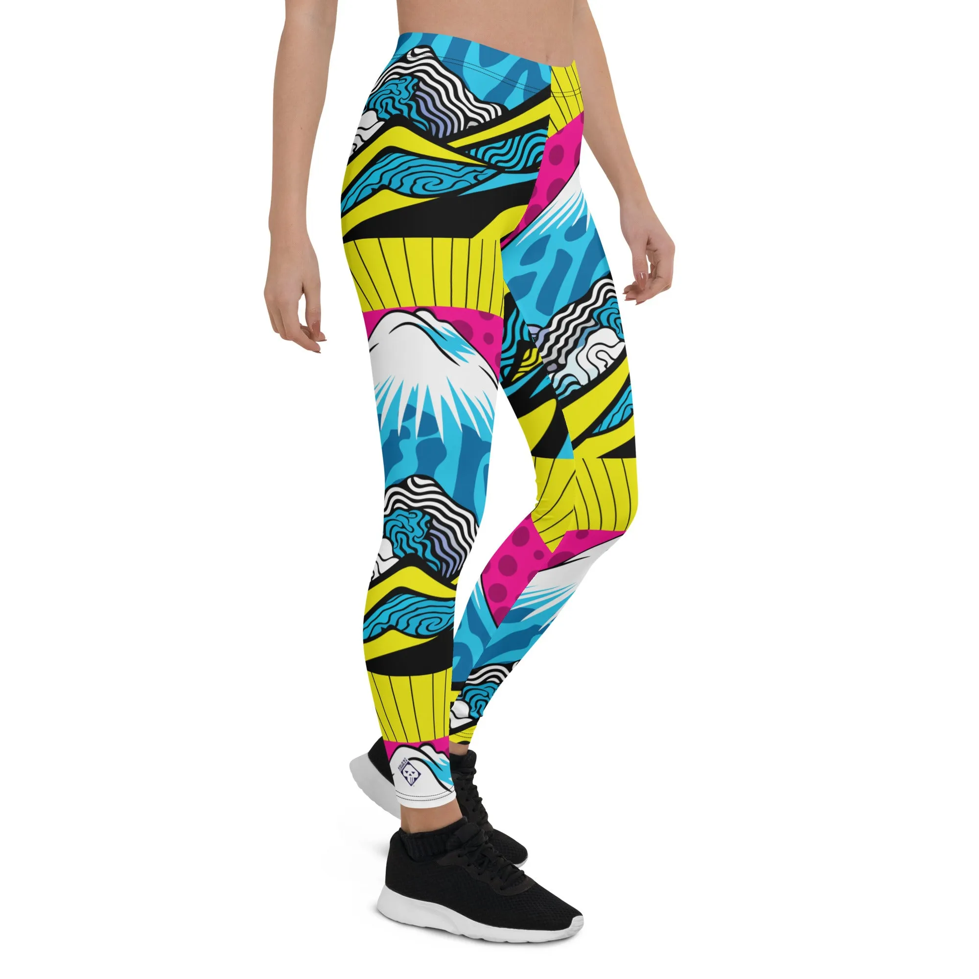 Colorful and Vibrant Roy Lichtenstein Mt Fuji Yoga Pants for Women 002