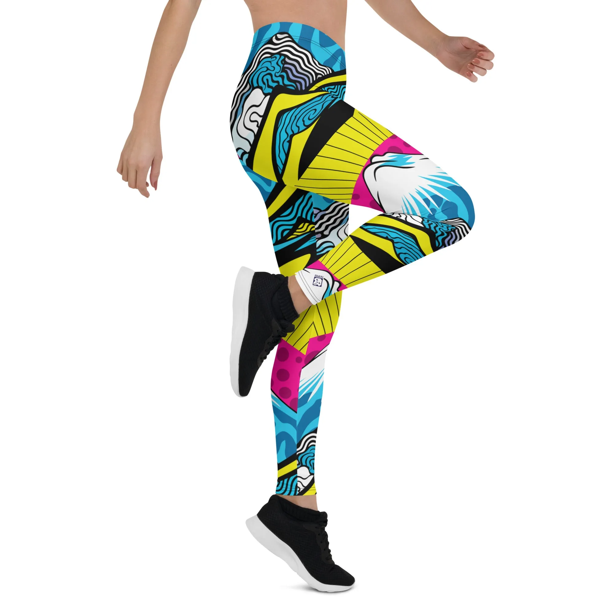 Colorful and Vibrant Roy Lichtenstein Mt Fuji Yoga Pants for Women 002