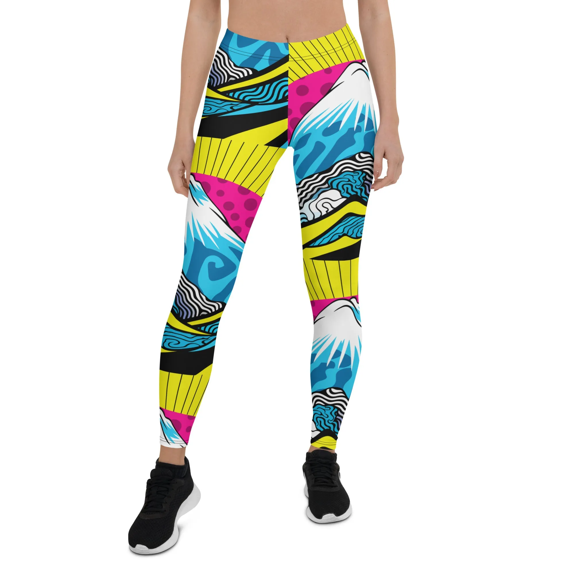 Colorful and Vibrant Roy Lichtenstein Mt Fuji Yoga Pants for Women 002