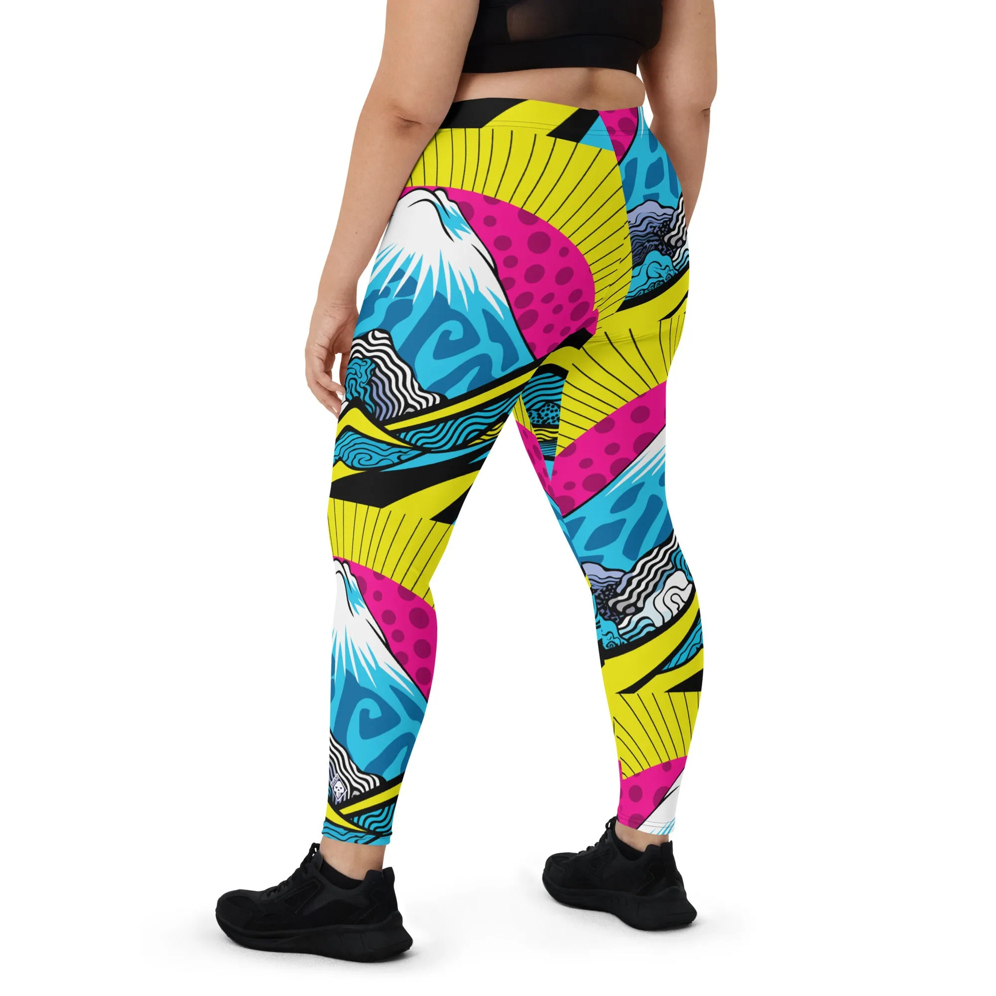 Colorful and Vibrant Roy Lichtenstein Mt Fuji Yoga Pants for Women 002