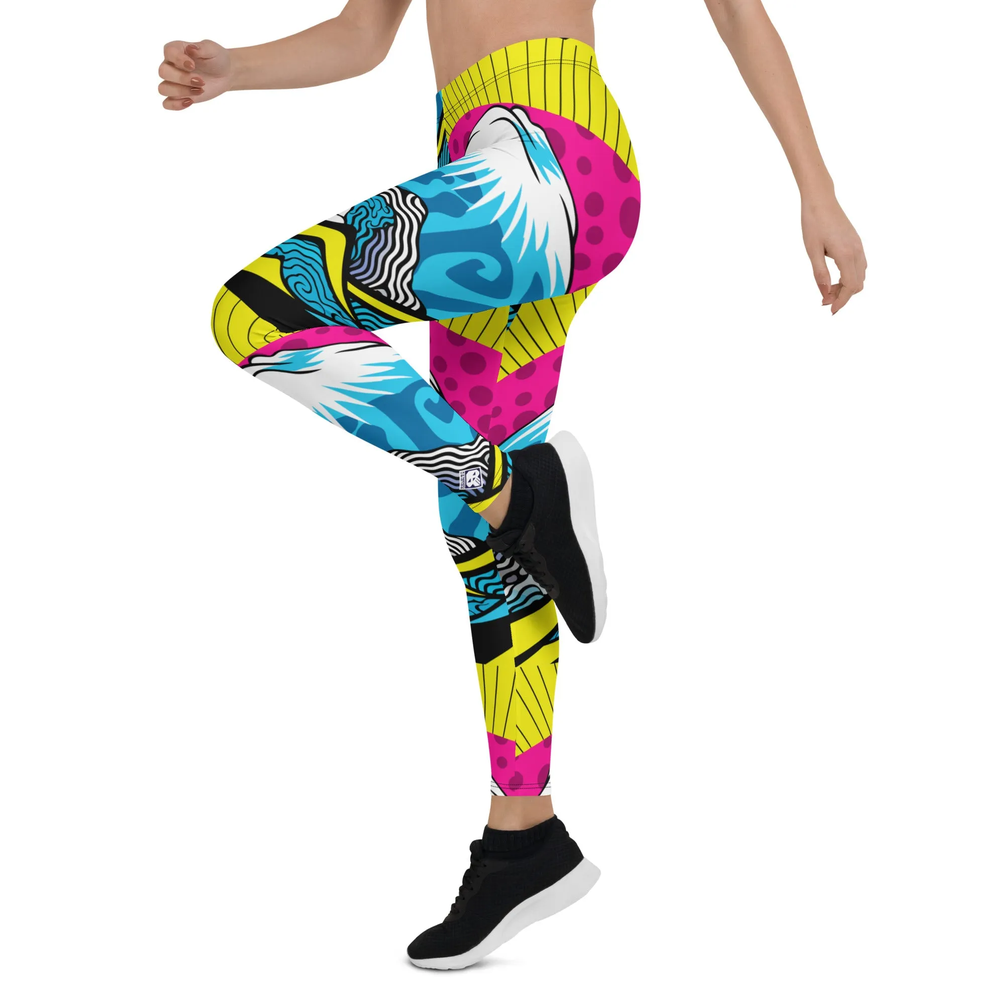 Colorful and Vibrant Roy Lichtenstein Mt Fuji Yoga Pants for Women 002