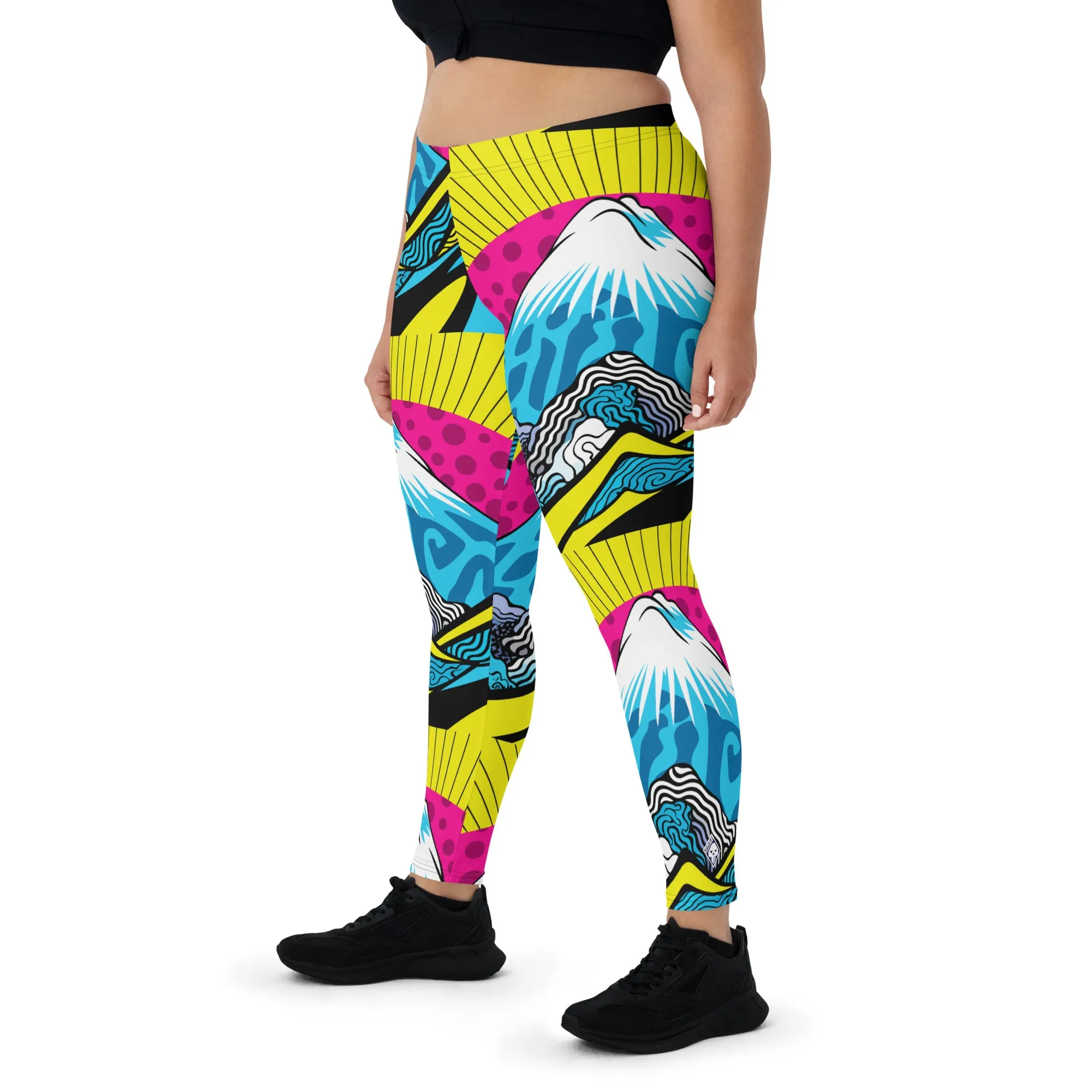 Colorful and Vibrant Roy Lichtenstein Mt Fuji Yoga Pants for Women 002