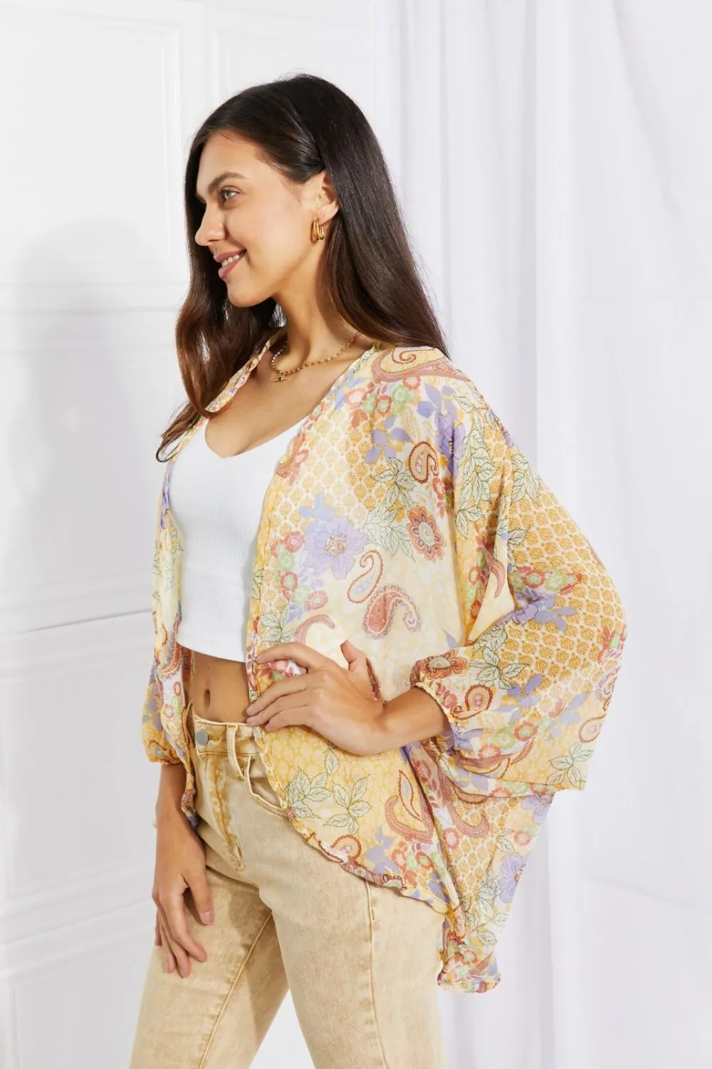 Culture Code Full Size Lasting Love Paisley Kimono - Ships from The US