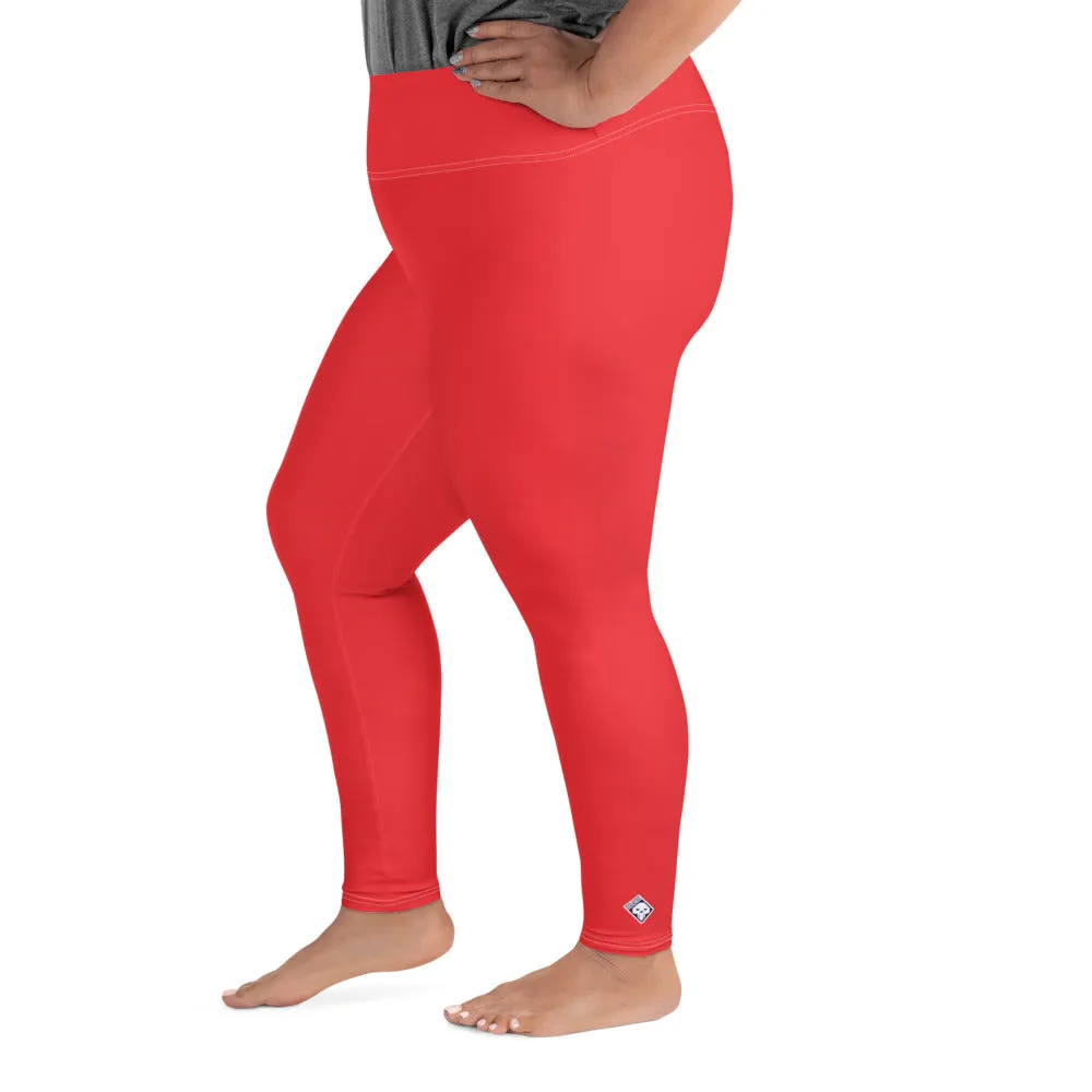 Curve Confidence: Plus Size Solid Color Yoga Pants for Women - Scarlet