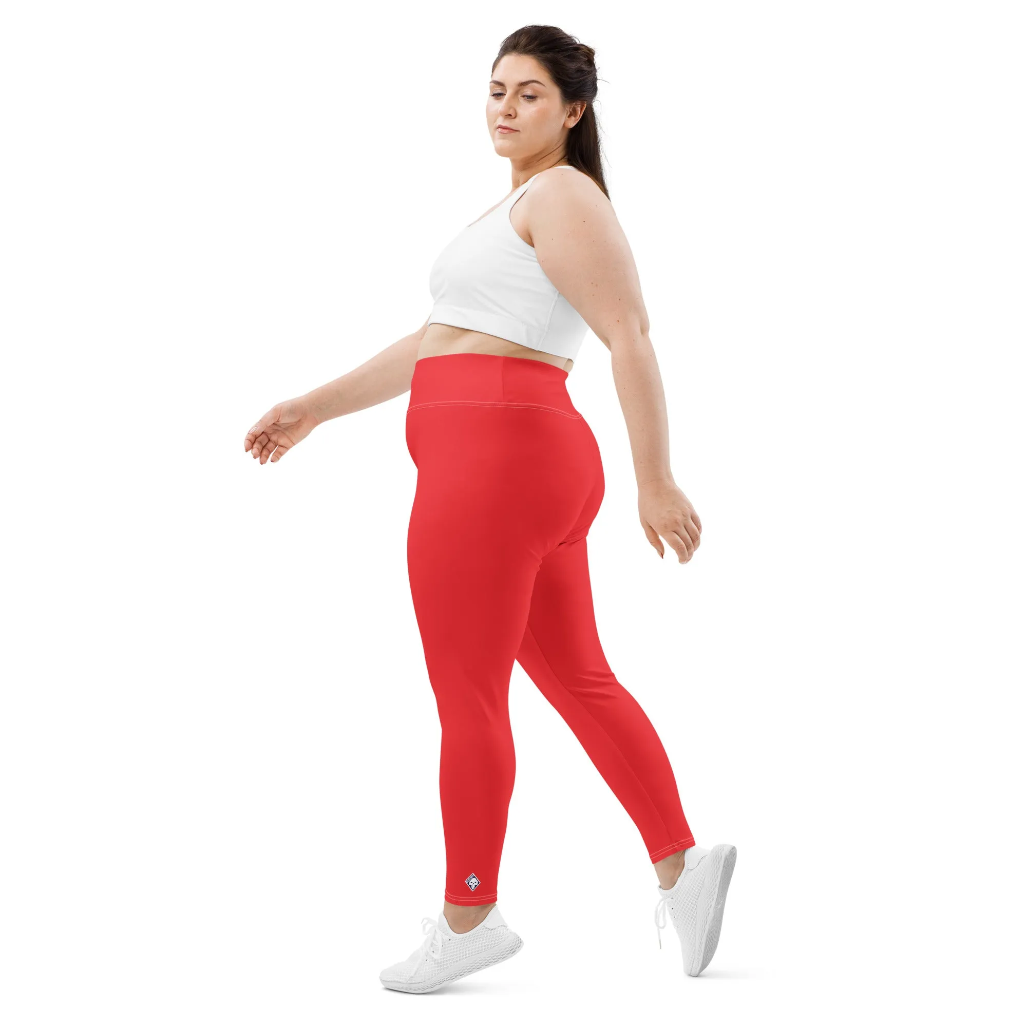 Curve Confidence: Plus Size Solid Color Yoga Pants for Women - Scarlet