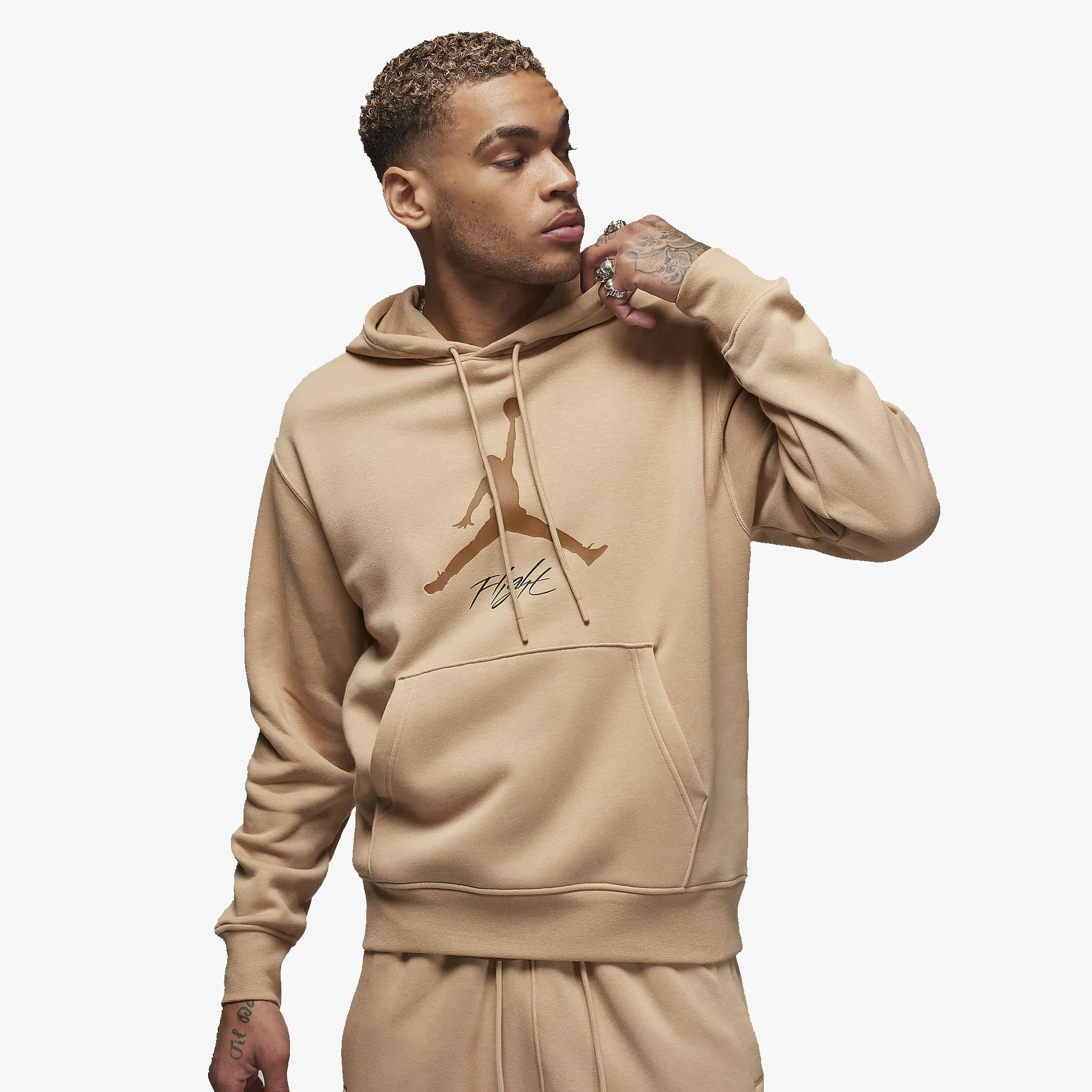 ESSENTIALS MEN'S FLEECE HOODIE 'HEMP/LT BRITISH TAN'