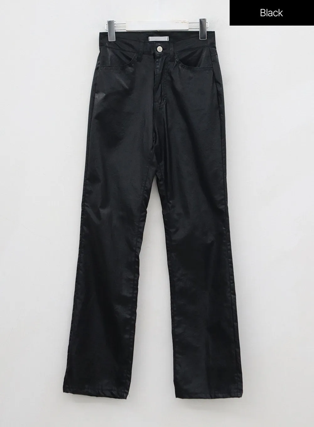 Faux Leather Straight Pants BD09