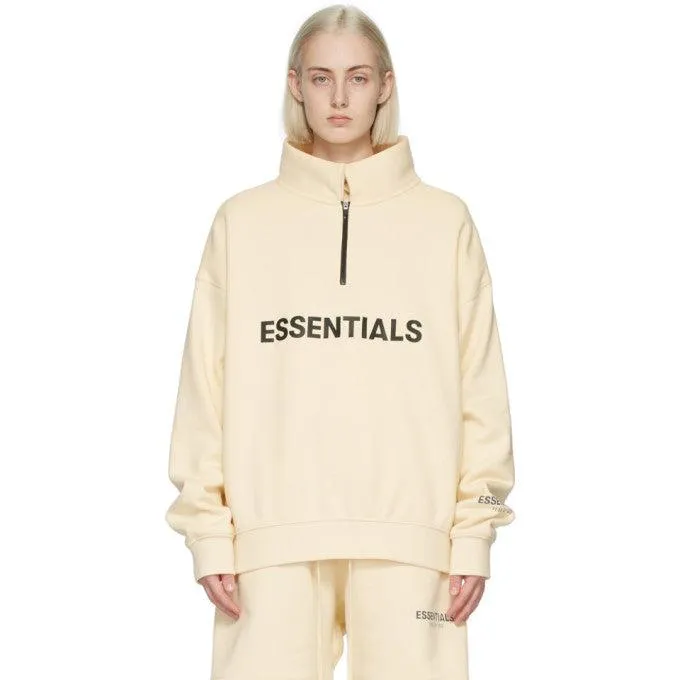 Fear of God Essentials Half Zip Pullover SS20 Sweater 'Buttercream'