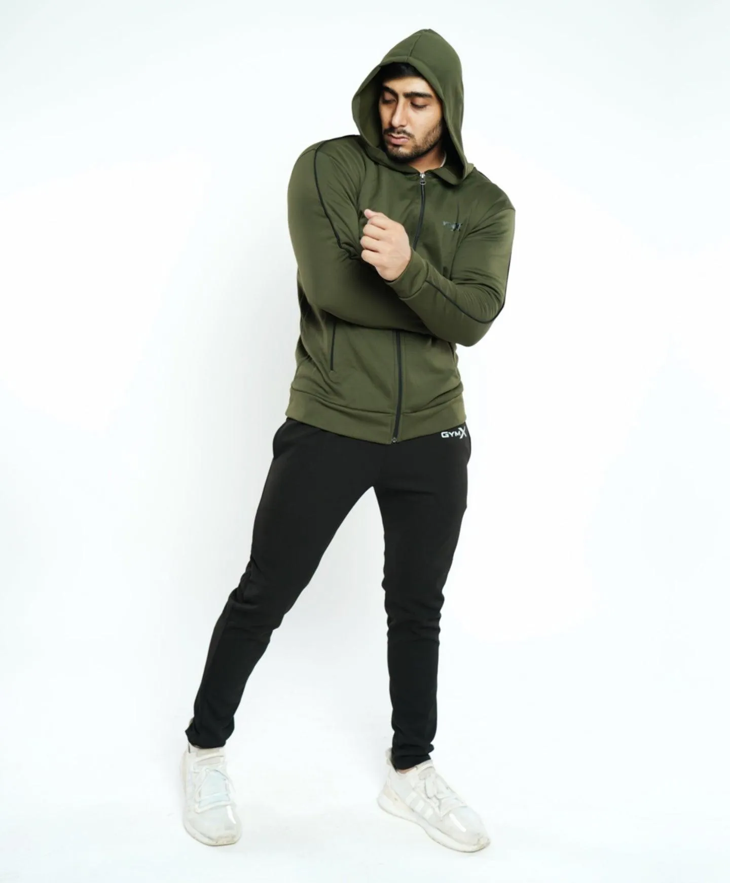 Fleece Tech Hoodie- Olive Green - Sale