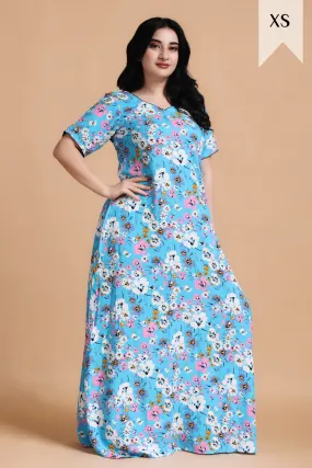 Floral Bliss Rayon Night Gown