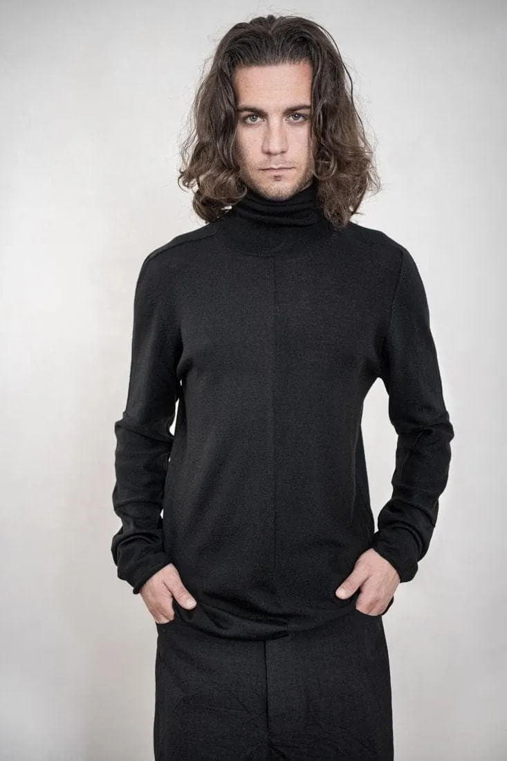 Forme d'Expression | UM072 | Herren Strick Rollkragenpullover in schwarz