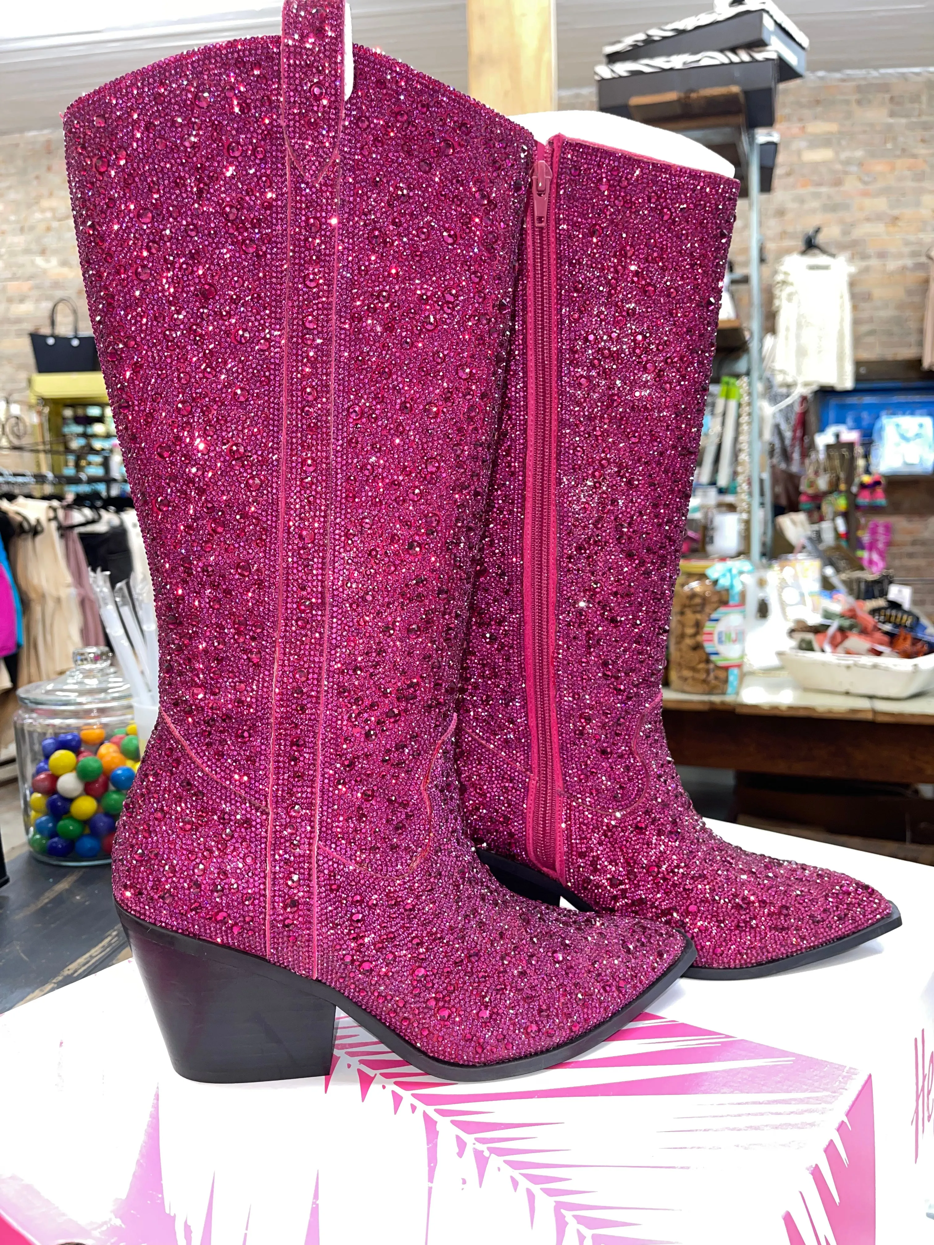 Fuchsia Bling Nashville Boots