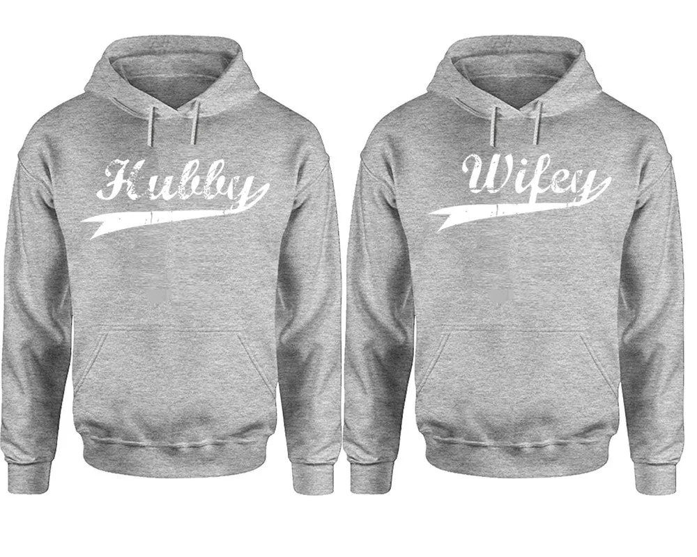 Hubby and Wifey Couple Matching Pullover Hoodies