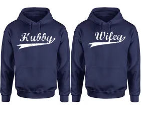 Hubby and Wifey Couple Matching Pullover Hoodies