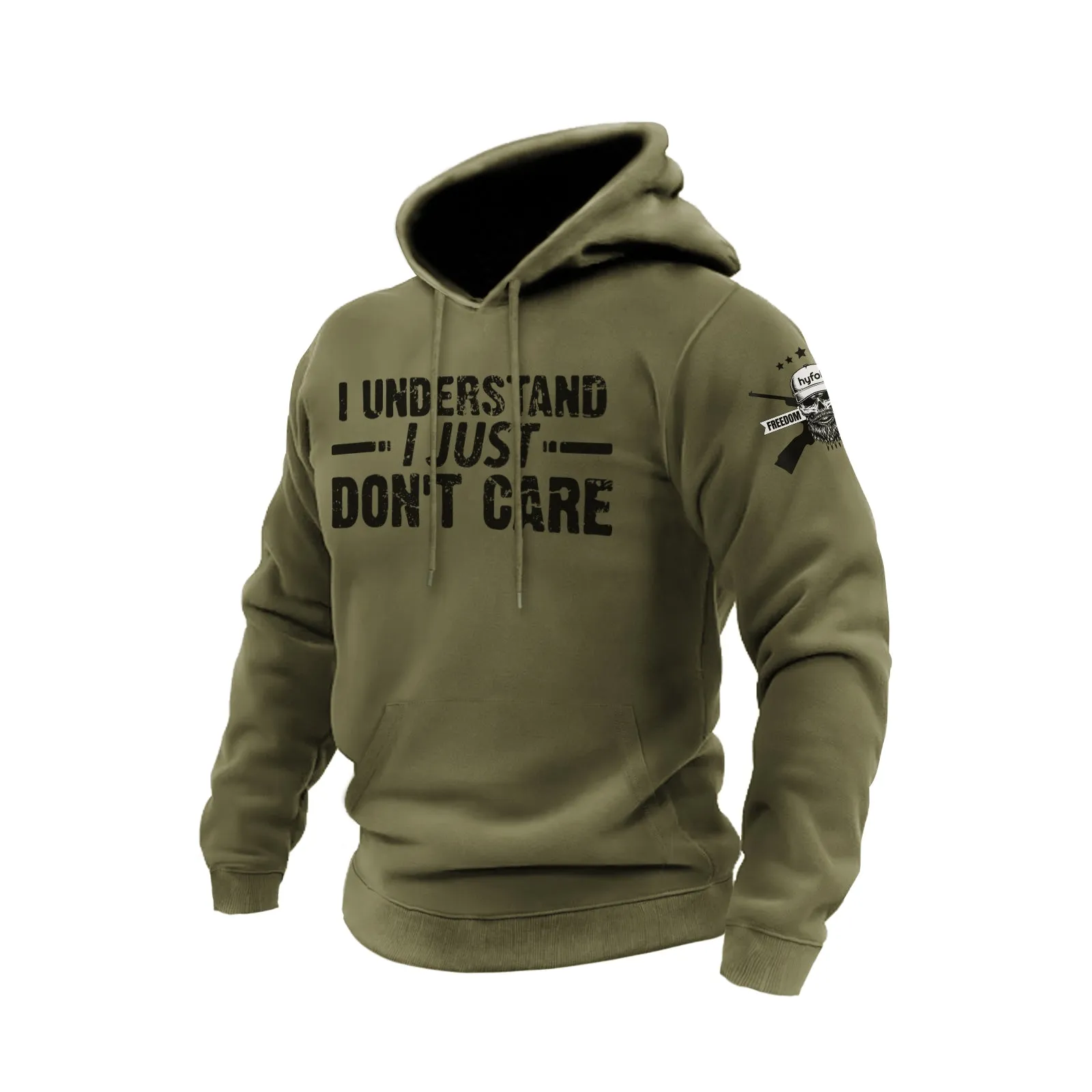 I UNDERSTAND I JUST DON'T CARE COTTON GRAPHIC HOODIE