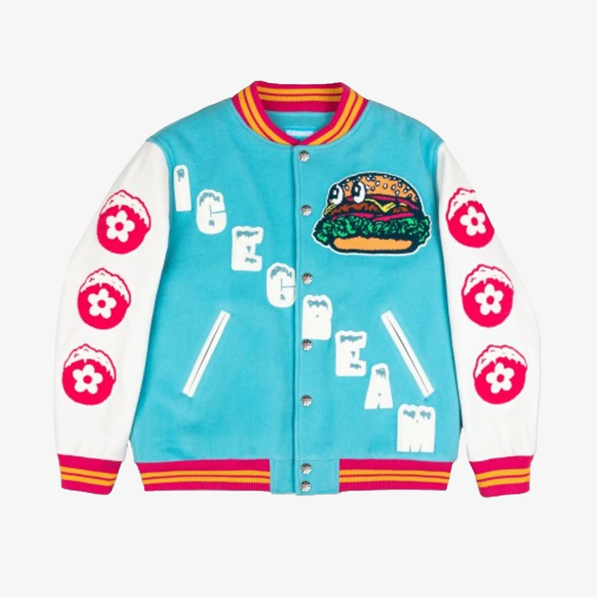 ICECREAM x VANDY BURGER VARSITY JACKET 'BLUE/WHITE'