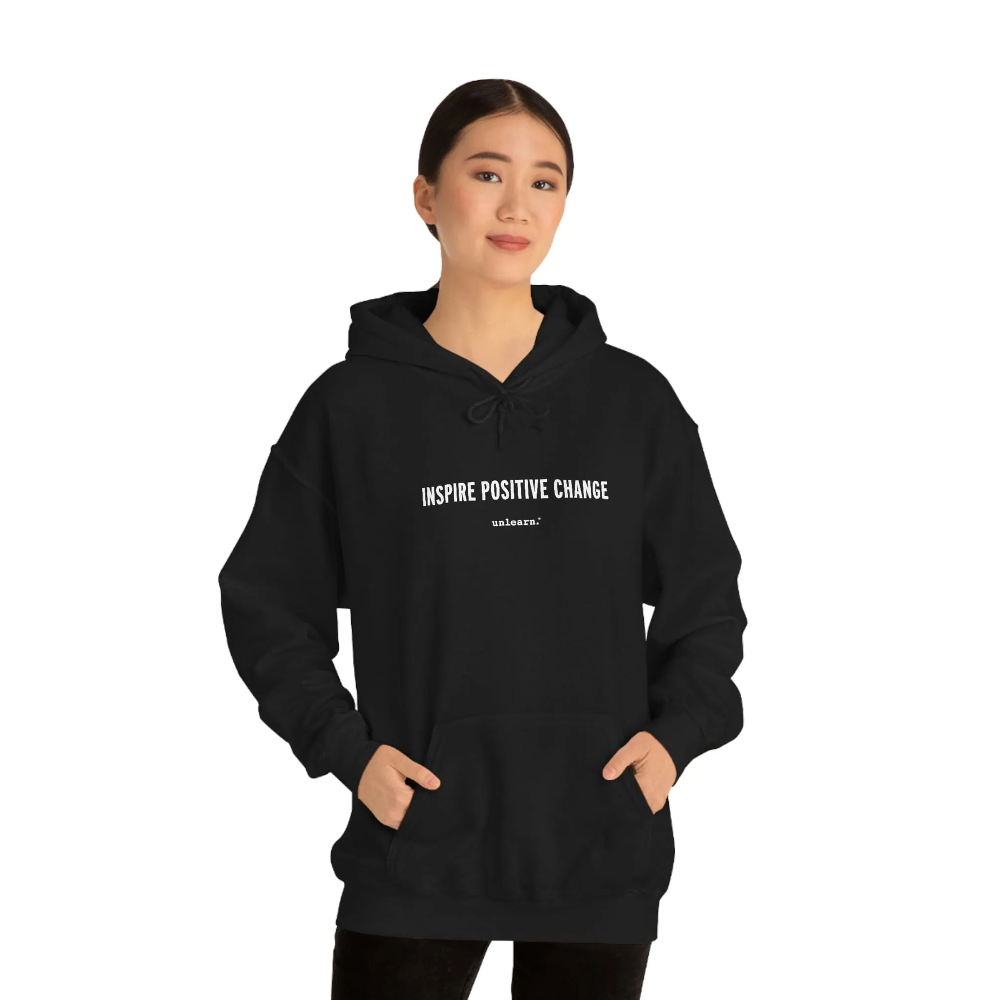 Inspire Positive Change - Relaxed Fit Fleece Hoodie