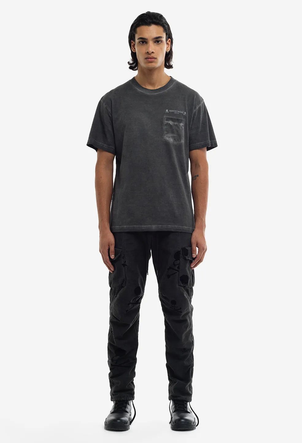 JE X Mastermind Cold Dye Lucky Pocket Tee / Charcoal