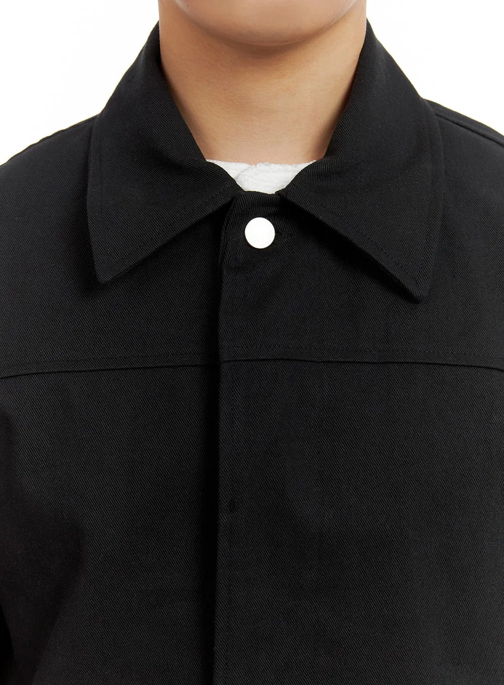 Men's Basic Cotton Collar Buttoned Jacket IA401